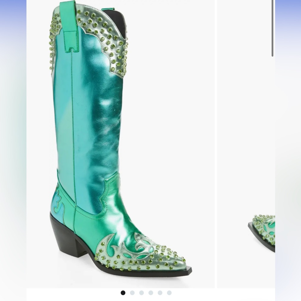NEW IN BOX | Azalea Wang Knox Metallic Western Cowboy Boot | size 8M